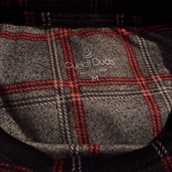 Cuddl Duds Black Scotch Plaid Velour Fireside Crewneck - Picture 4 of 4